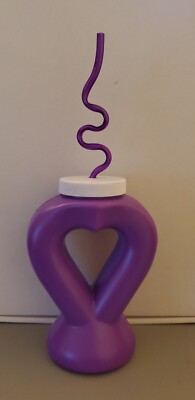 Krazy Straw Heart Cup /Straw  Purple 12oz.