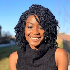 ATOZWIG Twisted Braid Hair Afro Kinky Curly Wig Crochet Twist Faux Locs Braid US