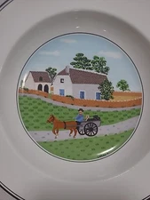 Villeroy & Boch Design Naif Dessert or Salad Plate X2 Amish Horse Buggy Farm