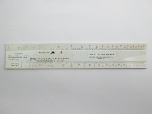 Tea Garden Sliding Card Chart Vintage Cost & Selling Price Indicator - Picture 2 of 4