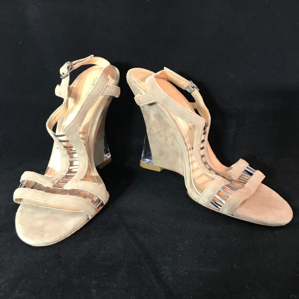 Новый с ярлыками US6 Sigerson Morrison бежевый на танкетке сандалии org цена $480 - Изображение 2 из 4