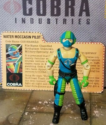 GI JOE ~ 1984 COPPERHEAD ~ WATER MOCCASIN PILOT DRIVER ~ 100% & FILE CARD | eBay