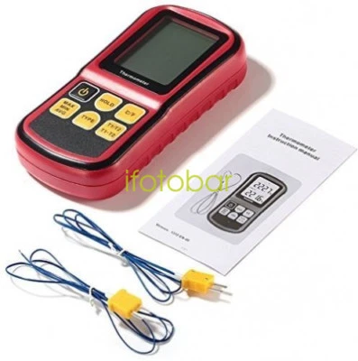 GM1312 LCD Thermocouple Thermometer Measure J K T E N R Type 2 Channel w/ wire