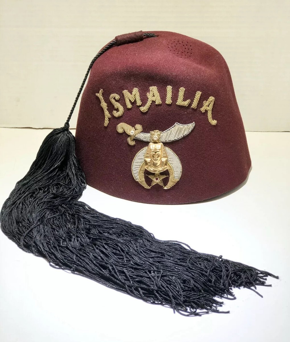 Vintage Rare Ismailia Masonic Mason shriners fez Jeweled Tassel