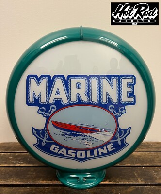 #ad #ad MARINE GASOLINE Reproduction 13.5quot; Gas Pump Globe Green Body $175.00