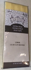 Sew-ology Extra Wide Doublefold Bias Tape 1/2” 3 yards Lemon NIP