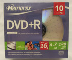 Memorex 10 Pack Dvd+R Blank Media Discs In Jewel Cases 16x 4.7Gb 120 Min Sealed