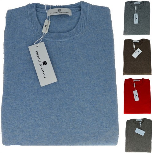 Man Jersey sweater Sleeved Crew Neck Top 100% Cashmere Pierre Balmain sweat  | eBay