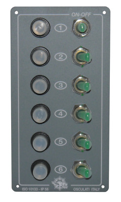 Schalttafel Elite 6 Schalter Schaltpaneel Wasserdicht IP56 Schalter beleuchtet