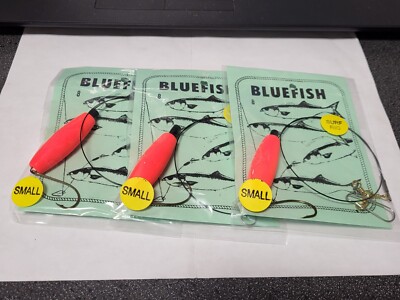 3 NJ Hand Tied 3/0 Hook Wire Rigs w/Small Red Float FREE SHIPPING
