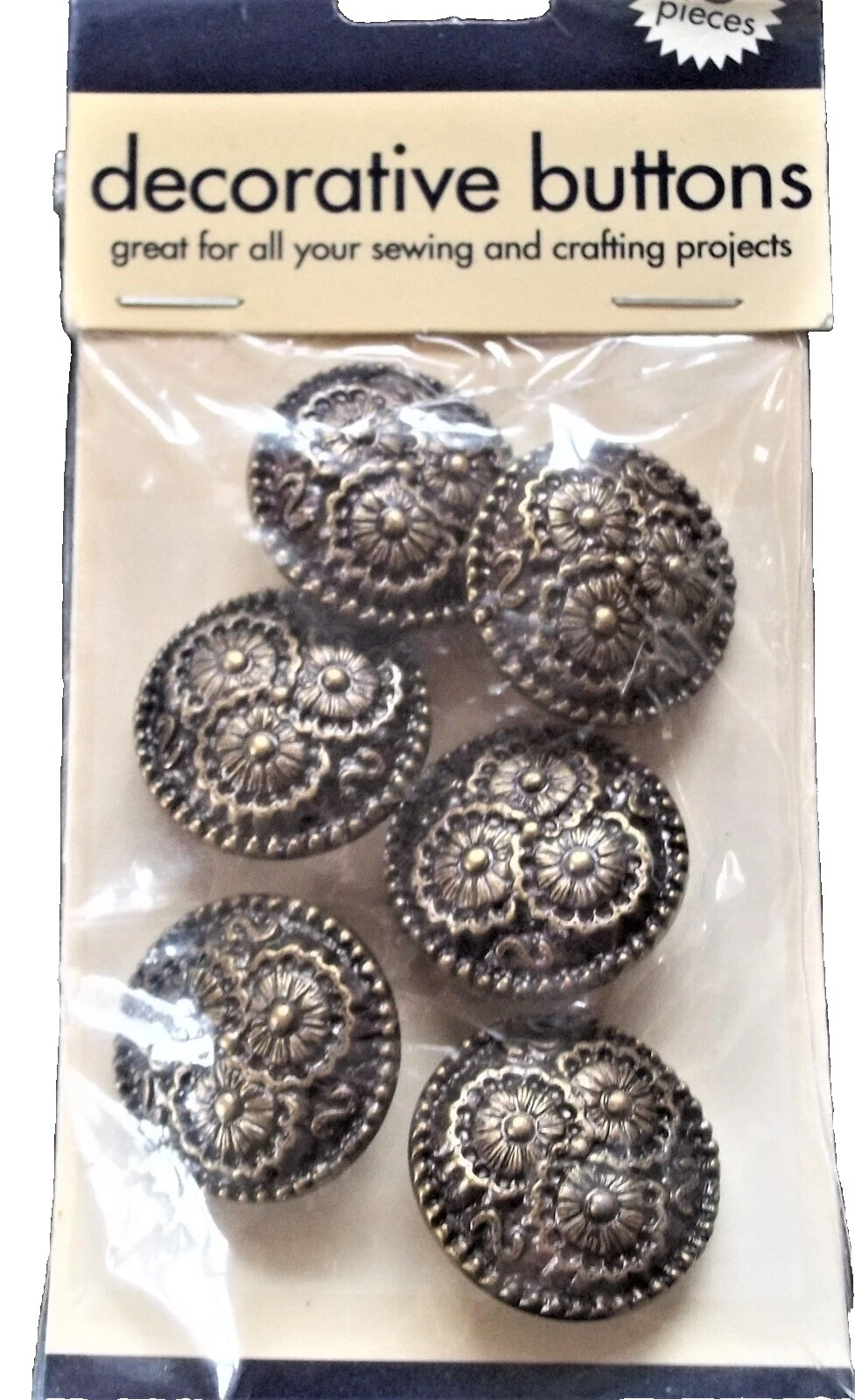 Pack botones de costura de Metal marrón