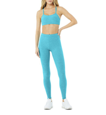NWT Alo Yoga High Waist Alosoft Flow Legging - M - Bright Aqua | eBay