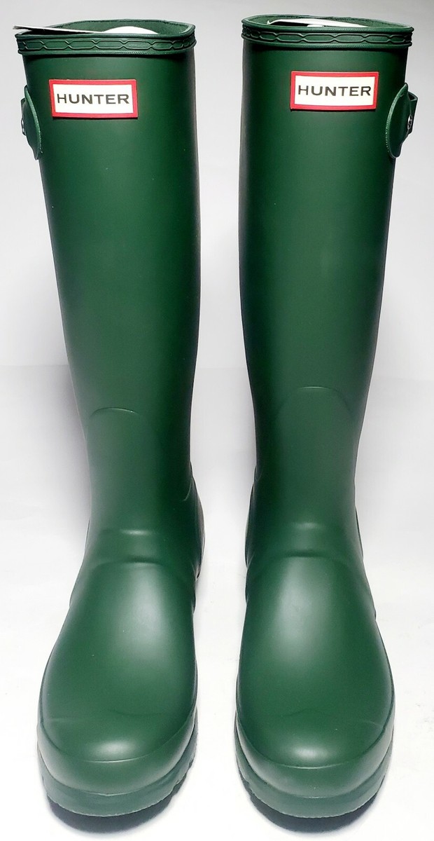 Hunter Women's Green Matte Rubber Rain Boots Original Tall