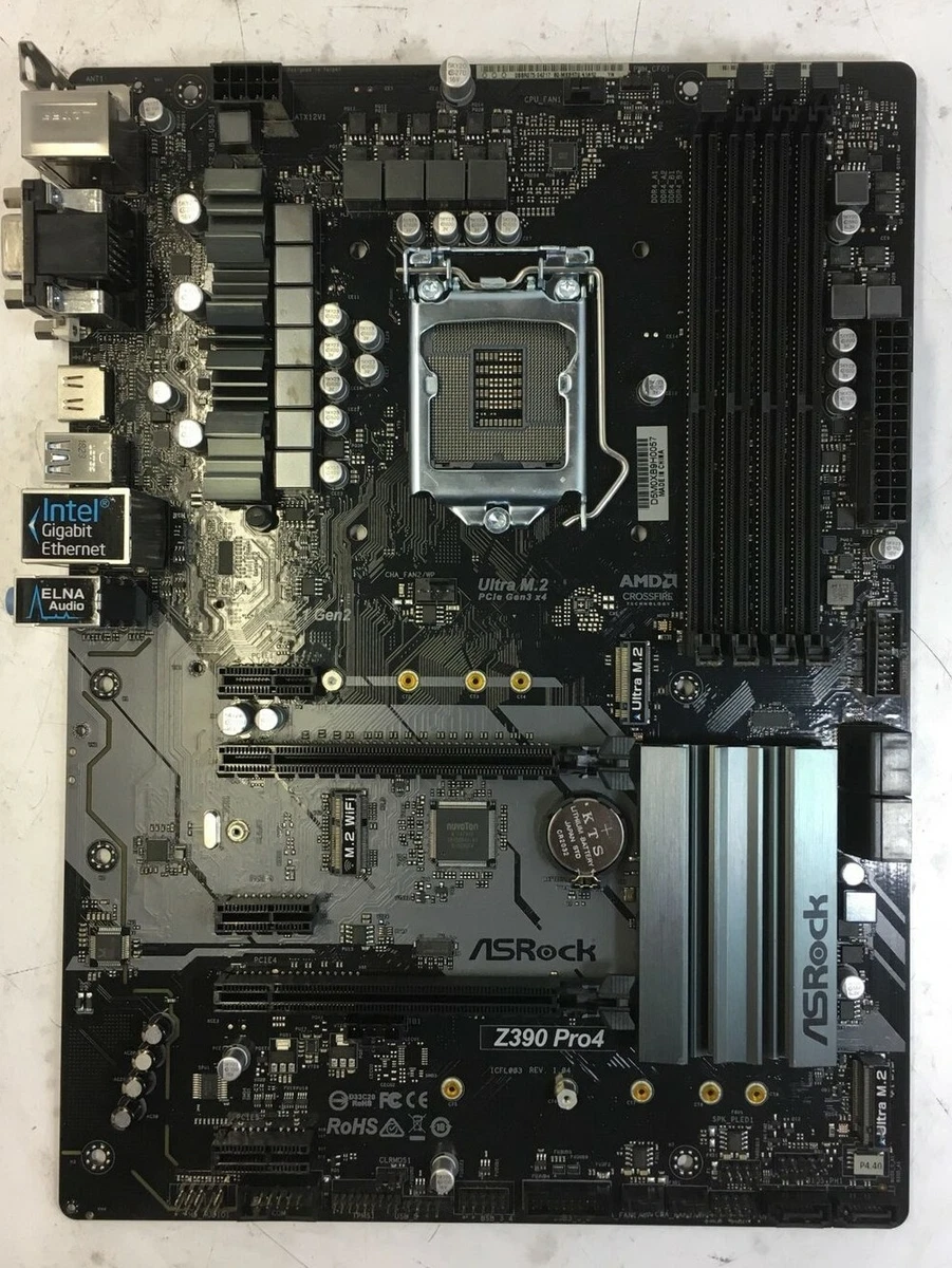 FOR PARTS ASRock Z390 Pro4 LGA 1151 DDR4 Intel Z390 ATX