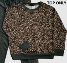 Splendid WOMEN'S Pajama TOP ONLY ( GRAY/BROWN MEDIUM)NWT