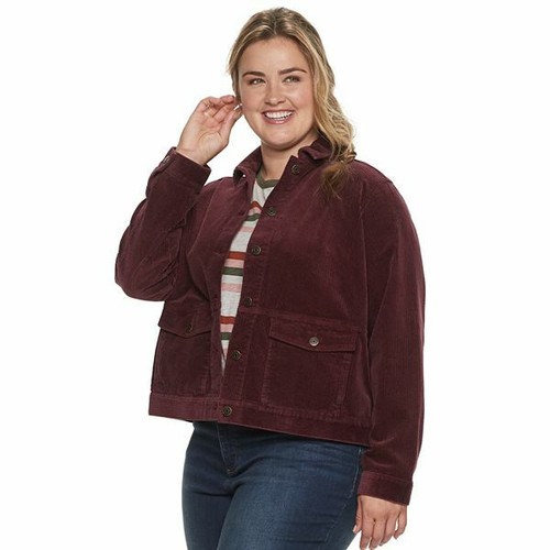 Sonoma CORDUROY CHUNKY JACKET MAROON 