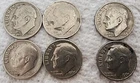 LOT OF (6) 1965 1967 1969 DIMES 10 CENT US USA COINS ROOSEVELT LIBERTY Set