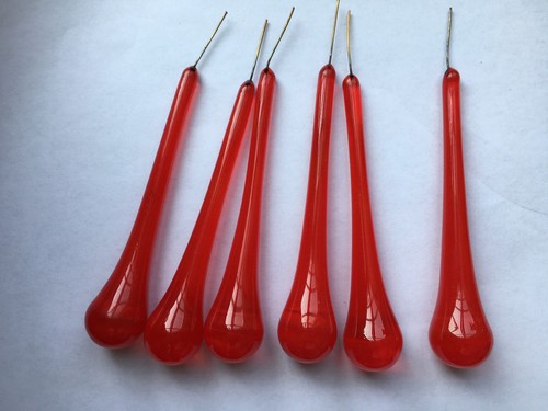 10pcs 20x100mm red teardrop crystal glass hanging chandelier lamp part pendants - Picture 6 of 6