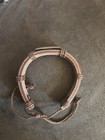 Men’s Brown Leather Adjustable Bracelet With Gold Toned Cross Plate NWOT — photo 3