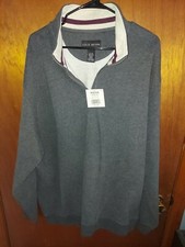 New Croft  Barrow Gray Pullover Sweater Quarter-Zip Mens LT Large Tall Warm 