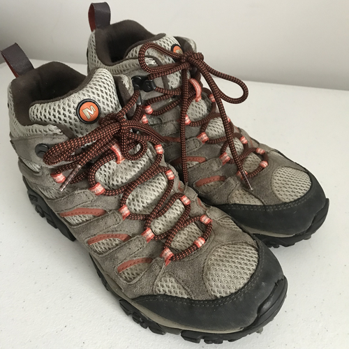 Merrell Bungee Cord Waterproof Hiking Trail Women Boots Tan Orange Size 9.5 - Picture 15 of 22