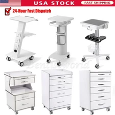 Dental Trolley Tool Cart Mobile Cabinet Drawers Built-in Socket Multi-Function