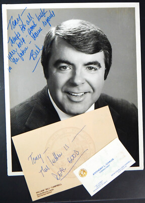 SIGNED PHOTO CA SENATOR WILLIAM CAMPBELL + PERSONAL NOTE SENATE MAJORITY LEADER