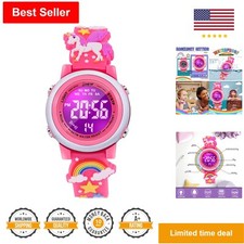 Girls Waterproof Watch with Alarm - Unicorn Design - Best Toys Gifts for Girls