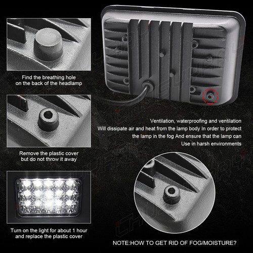 4pcs 4x6'' LED Headlight Hi/Low Beam Fits For Forward Isuzu NPR-HD NQR GMC W3500 - Picture 6 of 11