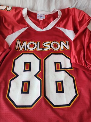 Molson Canadian Beer Men's XL(46-48) #86 Promo Jersey USA Football Vintage