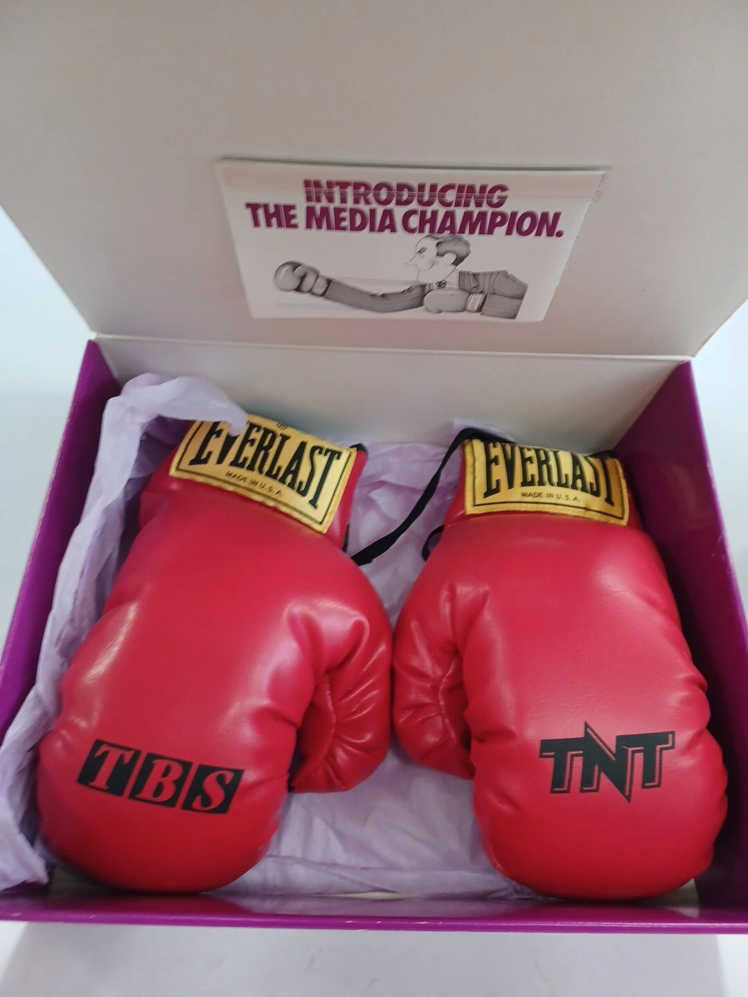 1990 GANTS DE BOXE TURNER TBS & TNT COMBINATIIN PUNCH Everlast salon promotionnel