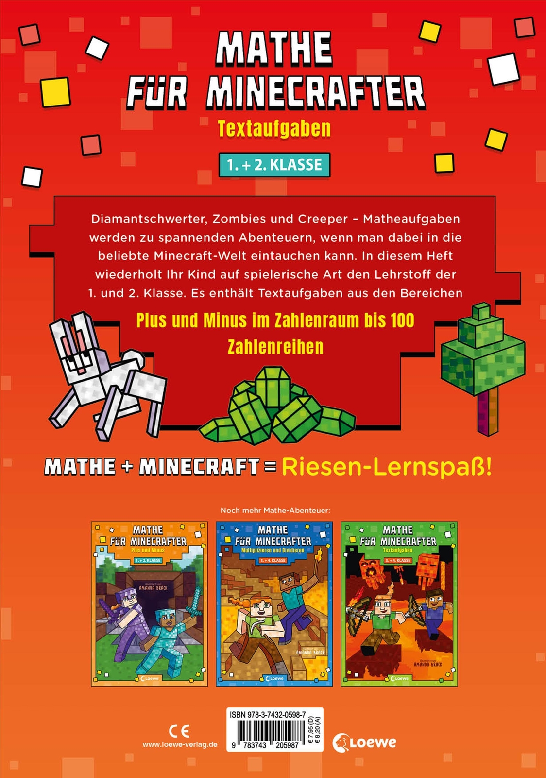 Thumbnail - Mathe Für Minecrafter - Textaufgaben 1. Und 2. Klasse | Amanda Brack |
