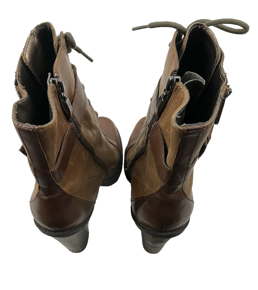 Guess by Marciano Women’s Brown Leather Boots – Size 8.5 – Buckle, Lace, and Zip - Image 4 of 4