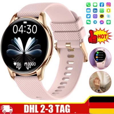 MARKENLOS Für Samsung Android Smartwatch Damen mit Telefonfunktion Bluetooth Armbanduhr