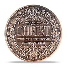 Knights Templar Challenge Coin Philippians 4:13 Verse Christian Cross Token Coin