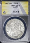 1884-O/O $1 Morgan Silver Dollar ANACS MS 62 | VAM-7A Uncirculated UNC