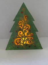 Laser Cut Open Window Christmas Tree Holiday Decor-Use Luminary 