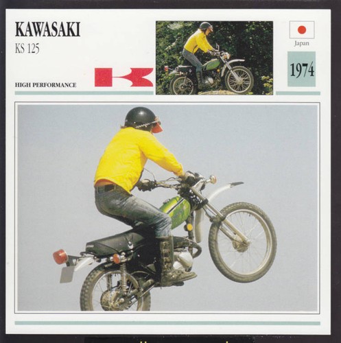 1974 Kawasaki Ks 125cc 124cc Japan Trail Bike Motorcycle Photo Spec Info Card Ebay