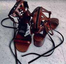 Trend!ZARA 100% Leder-Sandalen-Sonderedition Gladiator Hochschaft,Absatz 5,5 cm