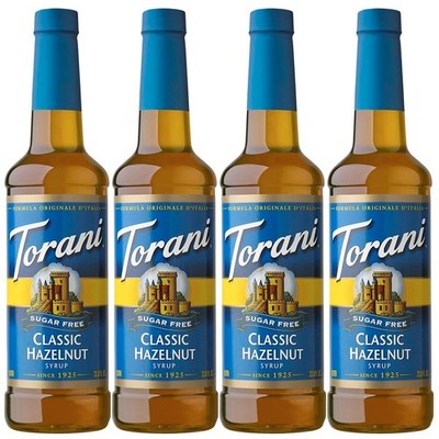Torani Sugar Free Classic Hazelnut Flavored Drink Syrup, 25.4 fl oz (Pack of 4)