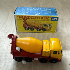 Matchbox No. 21 Foden Concrete Truck Betonmischer LKW gelb/rot mit OVP