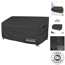 Elegant Black Waterproof Sofa Cover - 88W x 35D x 35H Inch, Perfect for Outdoors