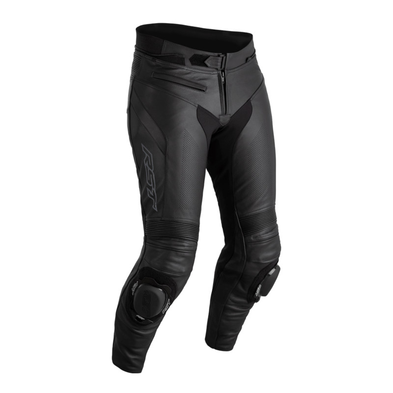 Pantalon cuir RST Sabre CE de finition supérieure Noir/Noir