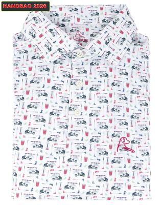 Rhoback The Bev Cart Performance Polo 3D Design Golf Shirt LN #7