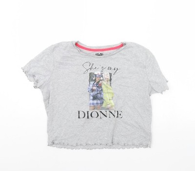 Clueless Damen grau Viskose Cropped T-Shirt Größe 12 - Clueless