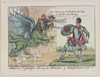 Photo:Modern St. George attacking the monster of despotism