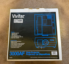Vivitar 3000AF 35mm Desktop Slide Projector Auto Focus Gray 1980s 3x