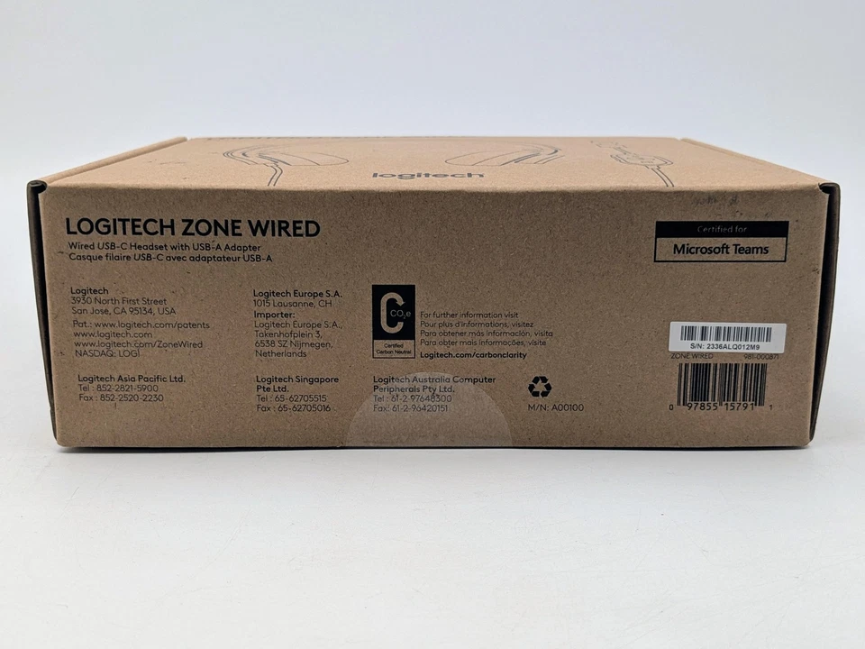 Auriculares con cable Logitech Zone A00100