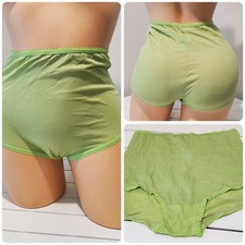 Flawed Bali 2633 Shiny Nylon Full-Cut Brief Panty Key Lime Green 11/4XL