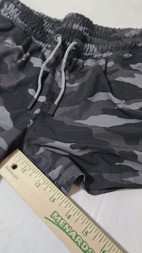 Athleta Girl 14/XL Black Gray Camo All Play 3" Shorts Drawstring Zip Pockets - Picture 11 of 15